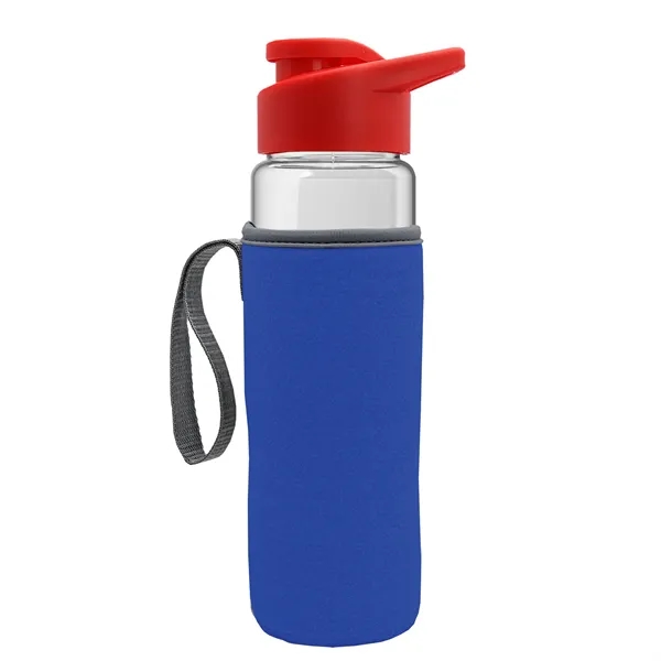 24 oz. Transparent Sports bottle with drink-thru lid  & Caddy... from ASI 40480 Koozie Group