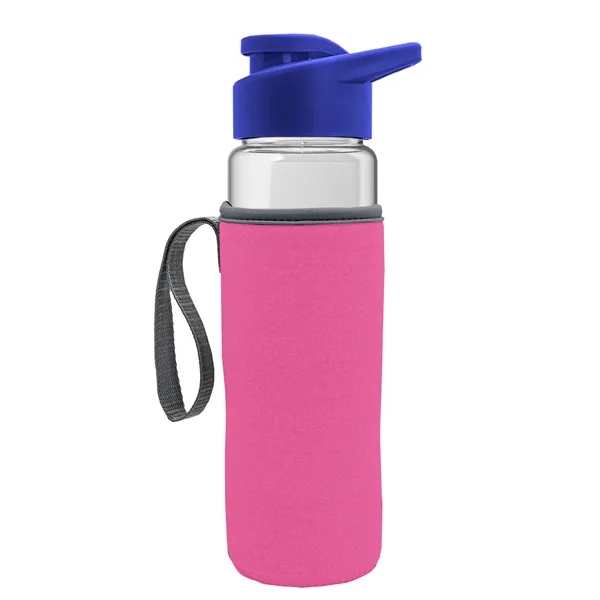 24 oz. Transparent Sports bottle with drink-thru lid  & Caddy... from ASI 40480 Koozie Group
