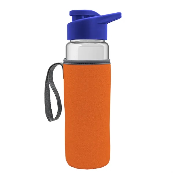 24 oz. Transparent Sports bottle with drink-thru lid  & Caddy... from ASI 40480 Koozie Group