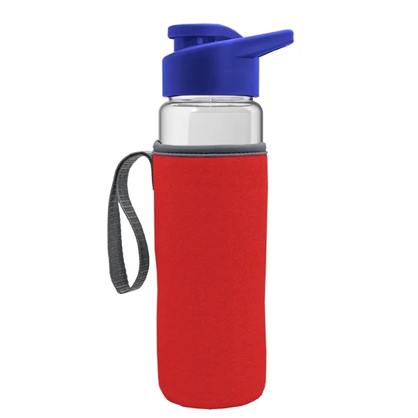 24 oz. Transparent Sports bottle with drink-thru lid  & Caddy... from ASI 40480 Koozie Group