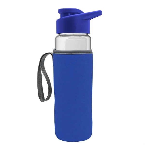 24 oz. Transparent Sports bottle with drink-thru lid  & Caddy... from ASI 40480 Koozie Group
