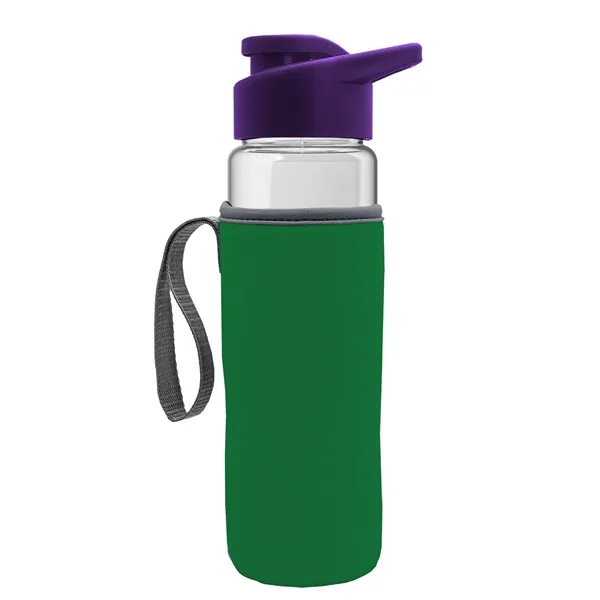 24 oz. Transparent Sports bottle with drink-thru lid  & Caddy... from ASI 40480 Koozie Group