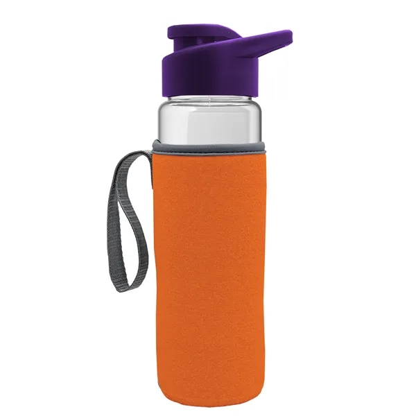 24 oz. Transparent Sports bottle with drink-thru lid  & Caddy... from ASI 40480 Koozie Group