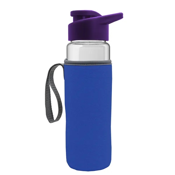 24 oz. Transparent Sports bottle with drink-thru lid  & Caddy... from ASI 40480 Koozie Group