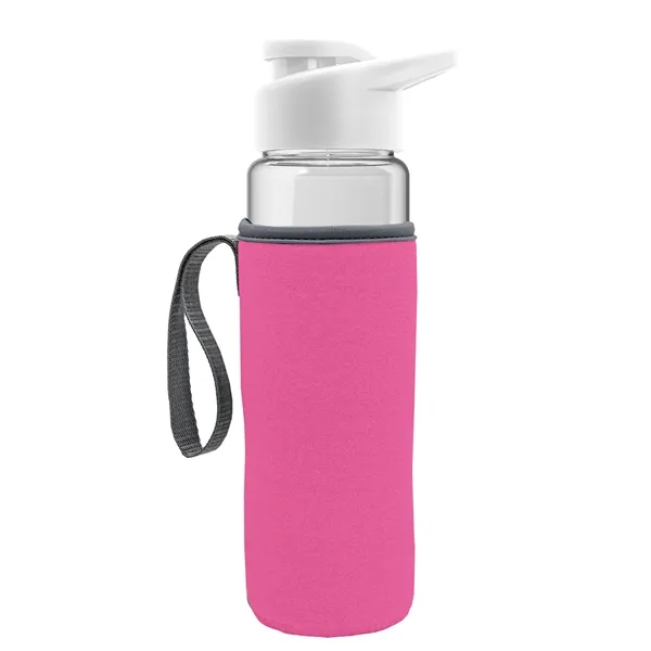 24 oz. Transparent Sports bottle with drink-thru lid  & Caddy... from ASI 40480 Koozie Group