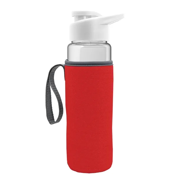24 oz. Transparent Sports bottle with drink-thru lid  & Caddy... from ASI 40480 Koozie Group
