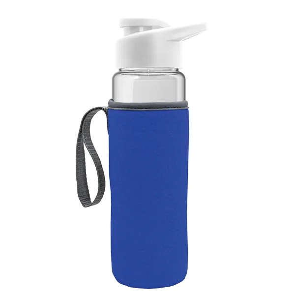 24 oz. Transparent Sports bottle with drink-thru lid  & Caddy... from ASI 40480 Koozie Group