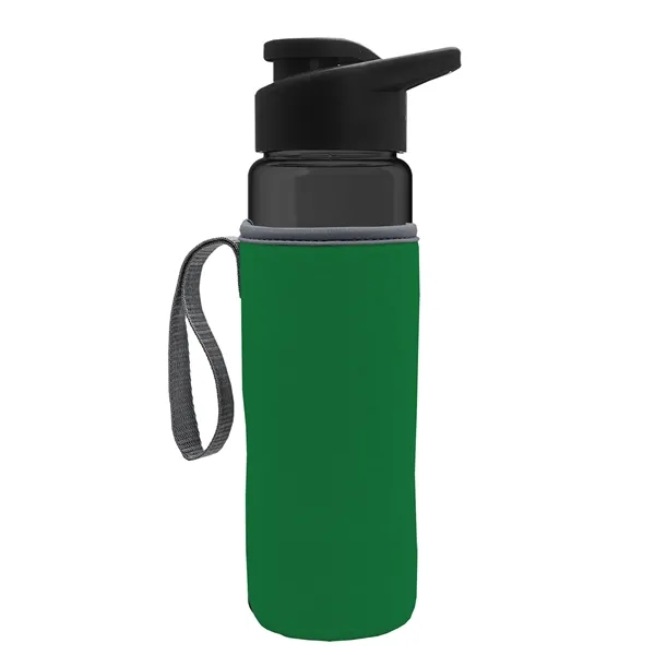 24 oz. Transparent Sports bottle with drink-thru lid  & Caddy... from ASI 40480 Koozie Group