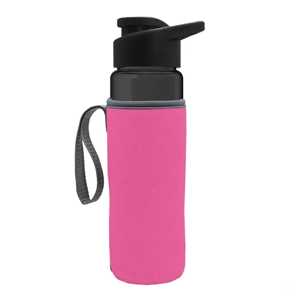 24 oz. Transparent Sports bottle with drink-thru lid  & Caddy... from ASI 40480 Koozie Group