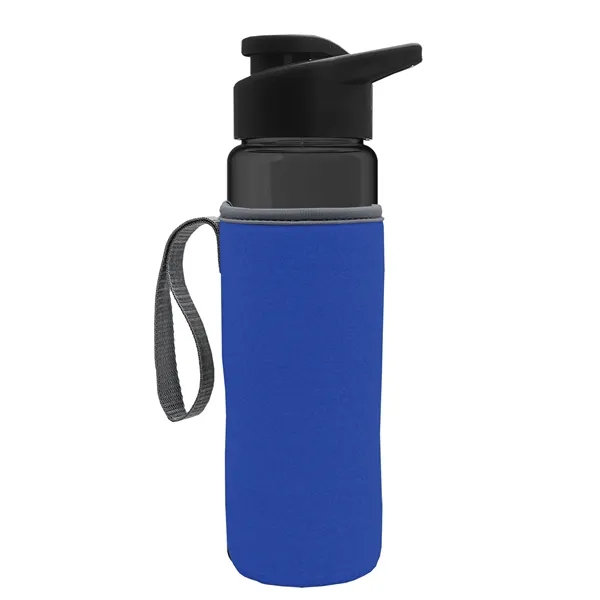 24 oz. Transparent Sports bottle with drink-thru lid  & Caddy... from ASI 40480 Koozie Group