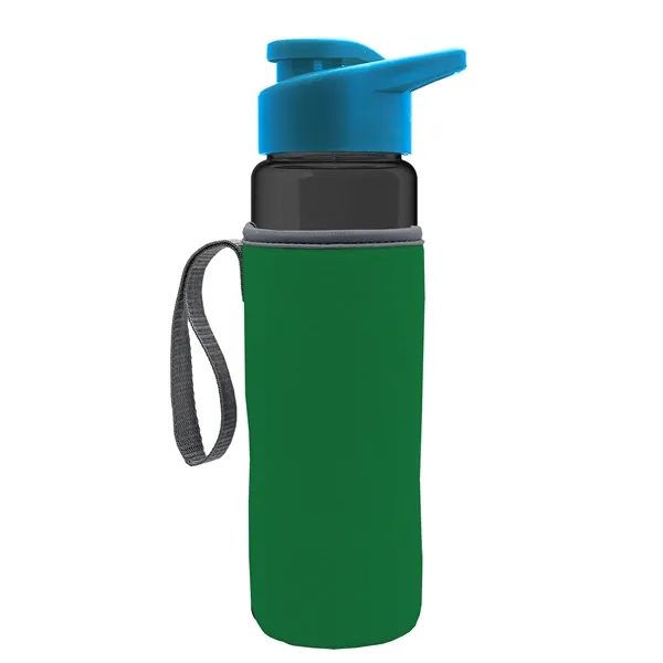 24 oz. Transparent Sports bottle with drink-thru lid  & Caddy... from ASI 40480 Koozie Group