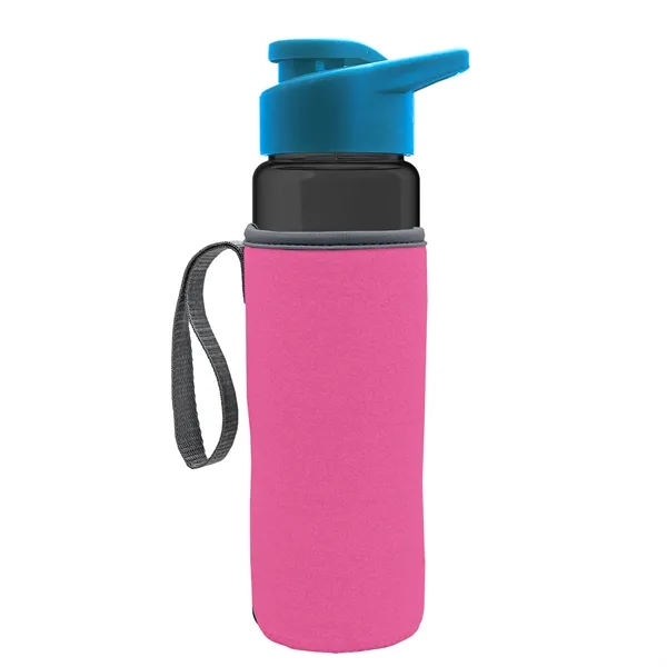 24 oz. Transparent Sports bottle with drink-thru lid  & Caddy... from ASI 40480 Koozie Group