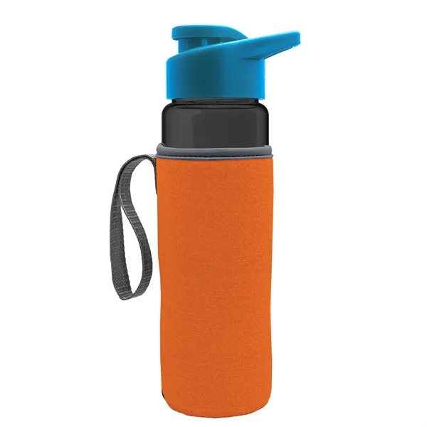 24 oz. Transparent Sports bottle with drink-thru lid  & Caddy... from ASI 40480 Koozie Group