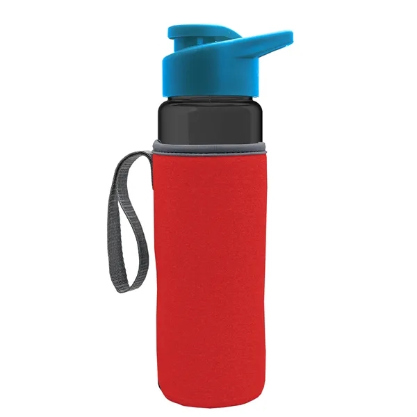 24 oz. Transparent Sports bottle with drink-thru lid  & Caddy... from ASI 40480 Koozie Group