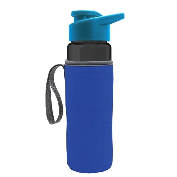 24 oz. Transparent Sports bottle with drink-thru lid  & Caddy... from ASI 40480 Koozie Group