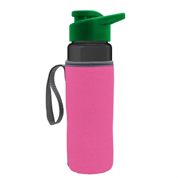 24 oz. Transparent Sports bottle with drink-thru lid  & Caddy... from ASI 40480 Koozie Group