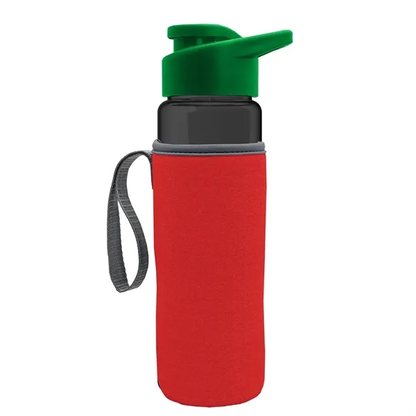 24 oz. Transparent Sports bottle with drink-thru lid  & Caddy... from ASI 40480 Koozie Group
