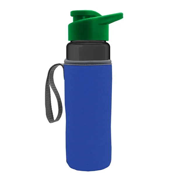 24 oz. Transparent Sports bottle with drink-thru lid  & Caddy... from ASI 40480 Koozie Group