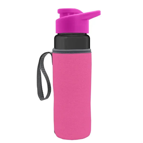 24 oz. Transparent Sports bottle with drink-thru lid  & Caddy... from ASI 40480 Koozie Group