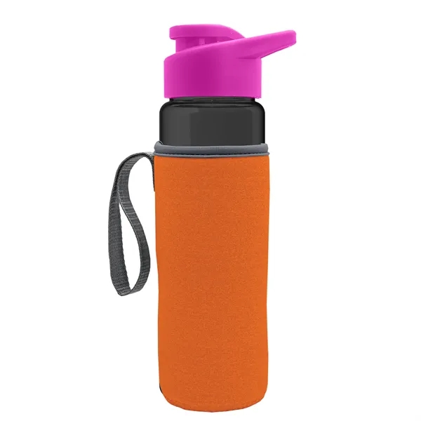 24 oz. Transparent Sports bottle with drink-thru lid  & Caddy... from ASI 40480 Koozie Group