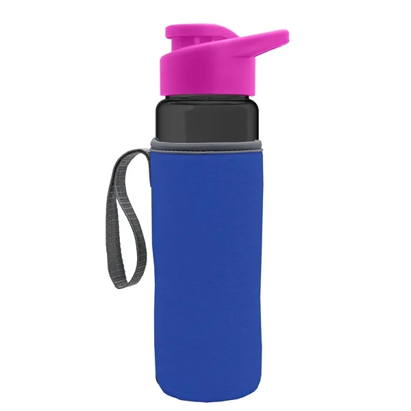 24 oz. Transparent Sports bottle with drink-thru lid  & Caddy... from ASI 40480 Koozie Group