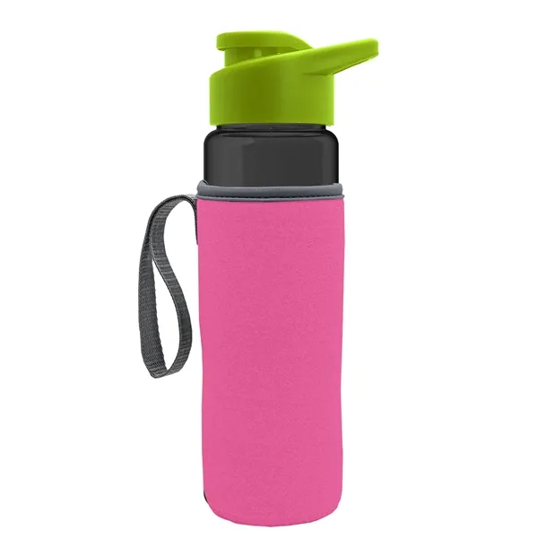 24 oz. Transparent Sports bottle with drink-thru lid  & Caddy... from ASI 40480 Koozie Group