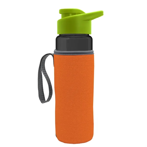 24 oz. Transparent Sports bottle with drink-thru lid  & Caddy... from ASI 40480 Koozie Group