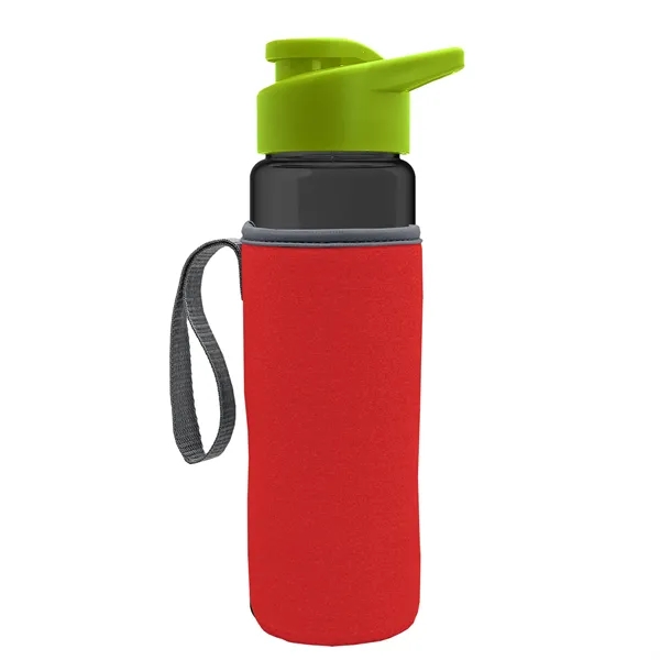24 oz. Transparent Sports bottle with drink-thru lid  & Caddy... from ASI 40480 Koozie Group