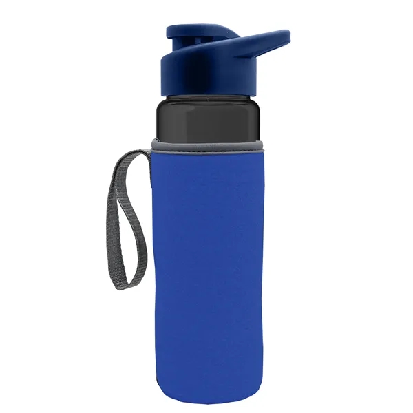 24 oz. Transparent Sports bottle with drink-thru lid  & Caddy... from ASI 40480 Koozie Group