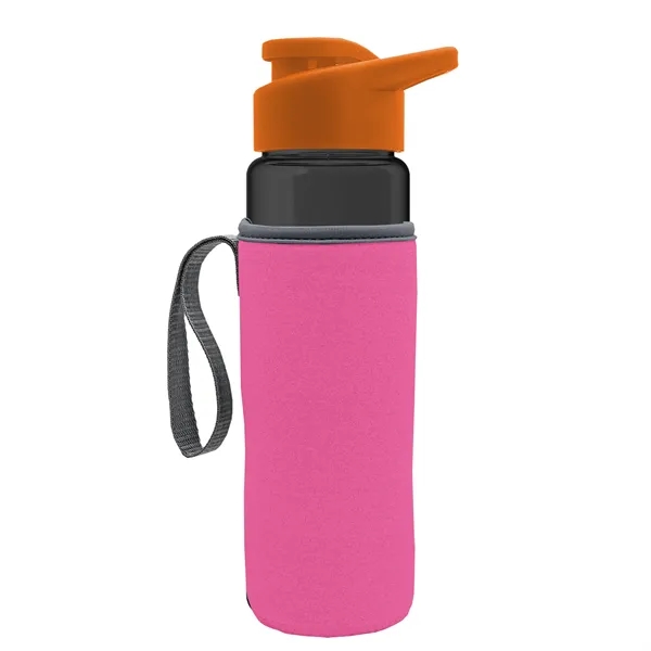 24 oz. Transparent Sports bottle with drink-thru lid  & Caddy... from ASI 40480 Koozie Group
