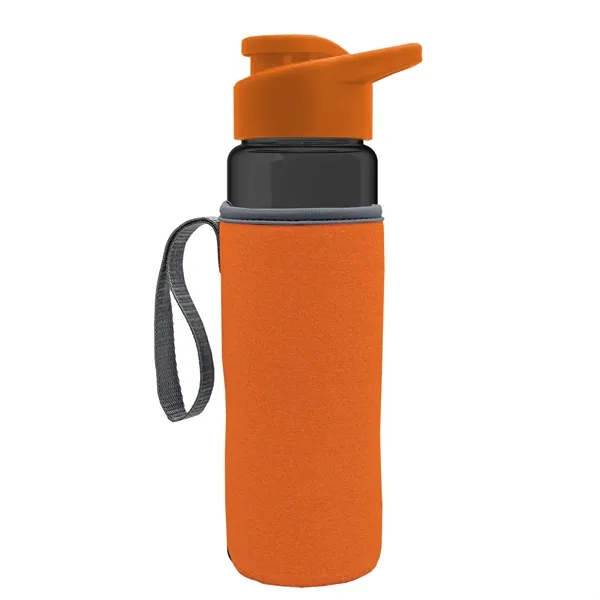24 oz. Transparent Sports bottle with drink-thru lid  & Caddy... from ASI 40480 Koozie Group