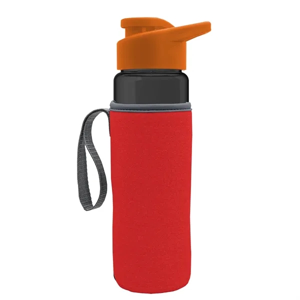 24 oz. Transparent Sports bottle with drink-thru lid  & Caddy... from ASI 40480 Koozie Group