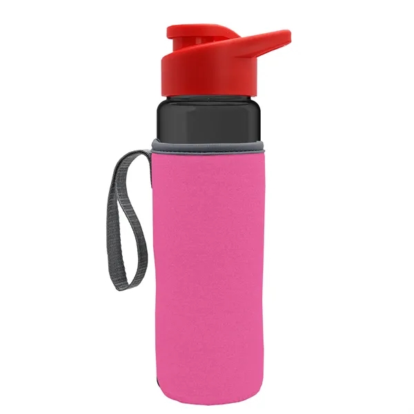 24 oz. Transparent Sports bottle with drink-thru lid  & Caddy... from ASI 40480 Koozie Group