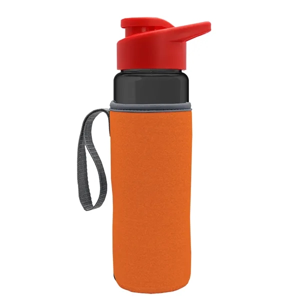 24 oz. Transparent Sports bottle with drink-thru lid  & Caddy... from ASI 40480 Koozie Group