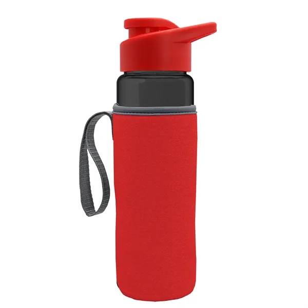 24 oz. Transparent Sports bottle with drink-thru lid  & Caddy... from ASI 40480 Koozie Group