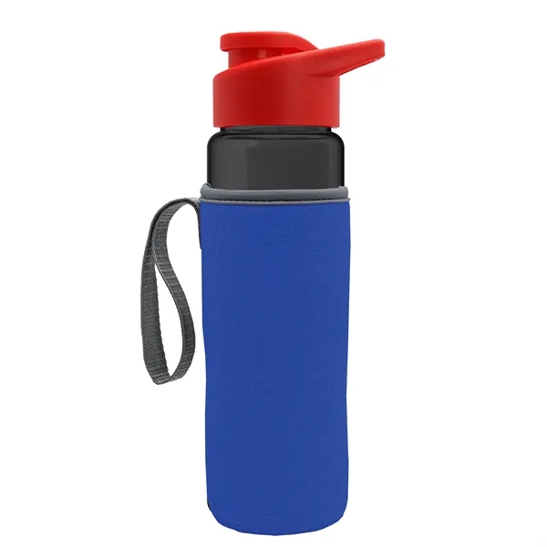24 oz. Transparent Sports bottle with drink-thru lid  & Caddy... from ASI 40480 Koozie Group