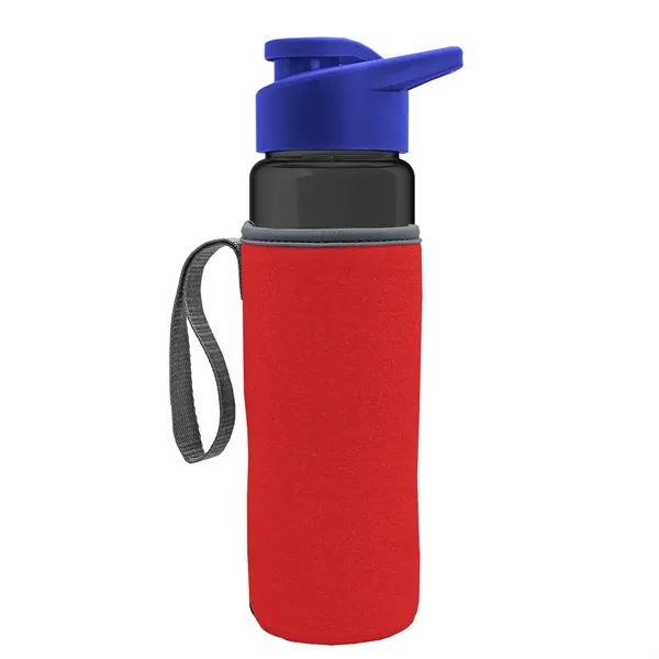 24 oz. Transparent Sports bottle with drink-thru lid  & Caddy... from ASI 40480 Koozie Group
