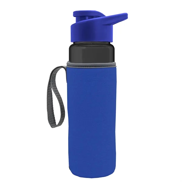 24 oz. Transparent Sports bottle with drink-thru lid  & Caddy... from ASI 40480 Koozie Group