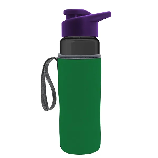 24 oz. Transparent Sports bottle with drink-thru lid  & Caddy... from ASI 40480 Koozie Group