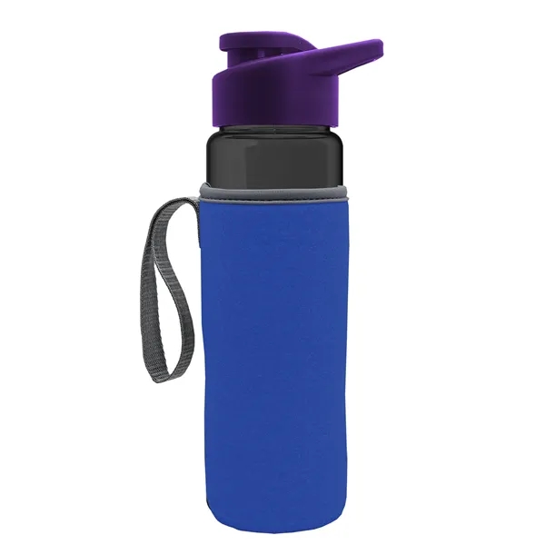 24 oz. Transparent Sports bottle with drink-thru lid  & Caddy... from ASI 40480 Koozie Group