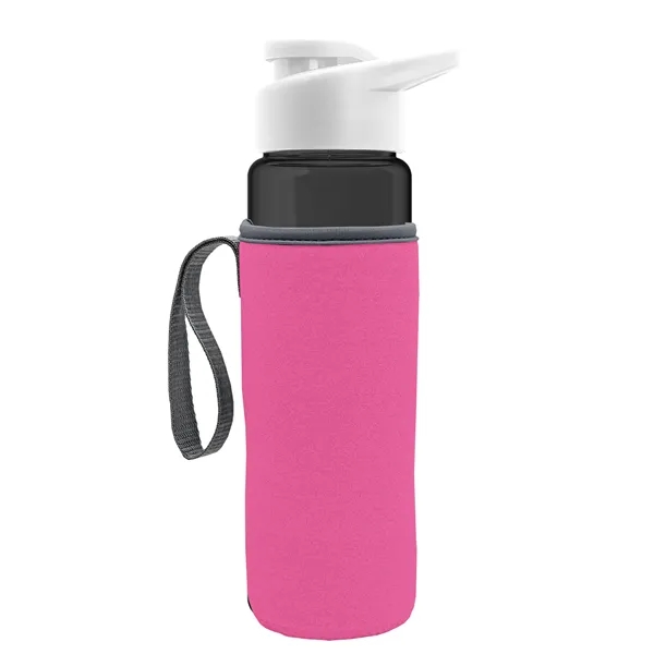 24 oz. Transparent Sports bottle with drink-thru lid  & Caddy... from ASI 40480 Koozie Group