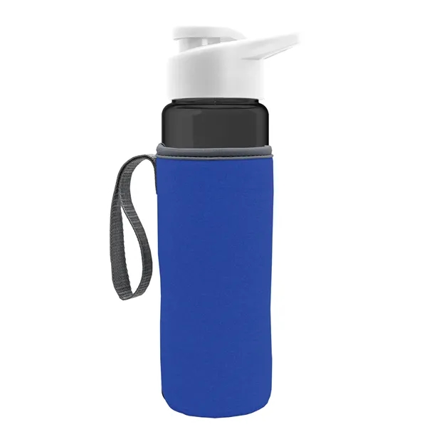 24 oz. Transparent Sports bottle with drink-thru lid  & Caddy... from ASI 40480 Koozie Group