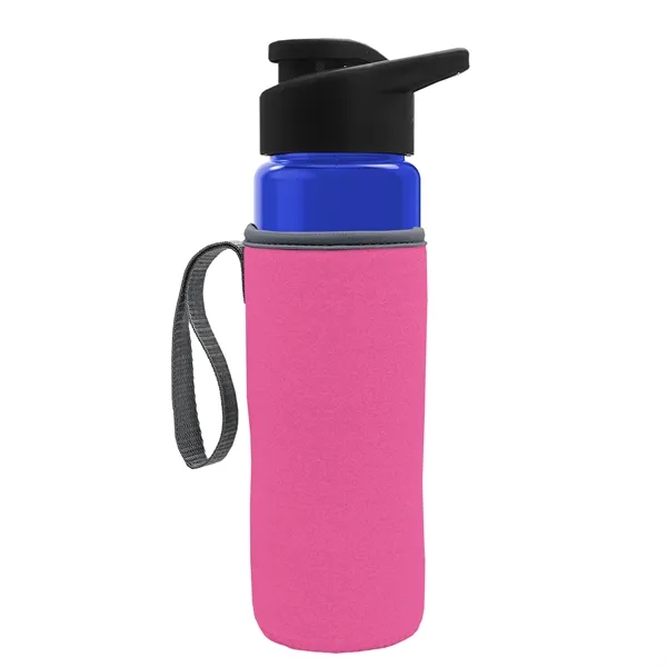 24 oz. Transparent Sports bottle with drink-thru lid  & Caddy... from ASI 40480 Koozie Group