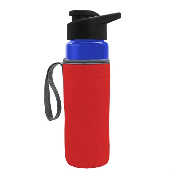 24 oz. Transparent Sports bottle with drink-thru lid  & Caddy... from ASI 40480 Koozie Group