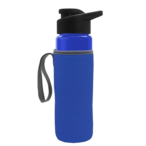 24 oz. Transparent Sports bottle with drink-thru lid  & Caddy... from ASI 40480 Koozie Group