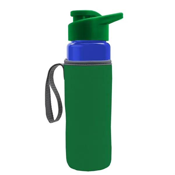 24 oz. Transparent Sports bottle with drink-thru lid  & Caddy... from ASI 40480 Koozie Group