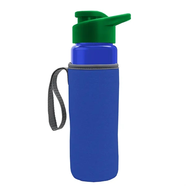 24 oz. Transparent Sports bottle with drink-thru lid  & Caddy... from ASI 40480 Koozie Group