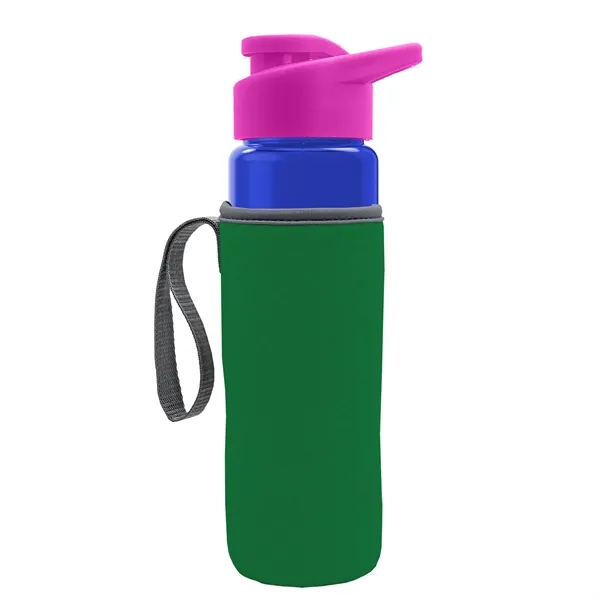 24 oz. Transparent Sports bottle with drink-thru lid  & Caddy... from ASI 40480 Koozie Group