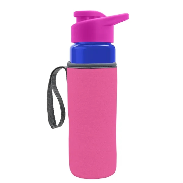 24 oz. Transparent Sports bottle with drink-thru lid  & Caddy... from ASI 40480 Koozie Group