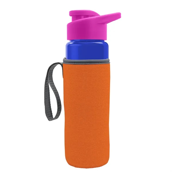 24 oz. Transparent Sports bottle with drink-thru lid  & Caddy... from ASI 40480 Koozie Group